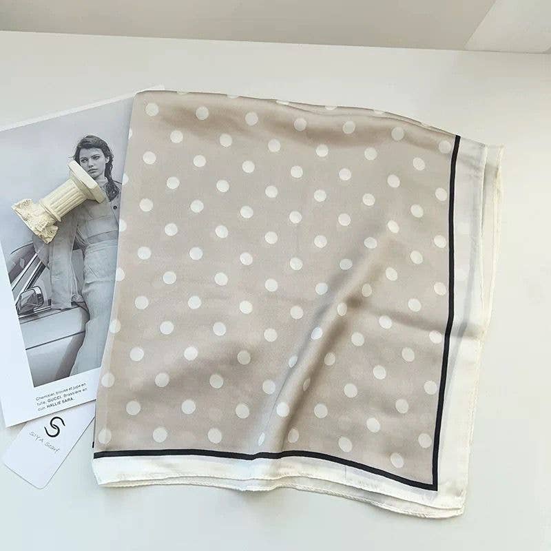 LINETA - Wholesale Scarf - Women's - D-307 Scarf touch silk 70x70 polka dot pattern0