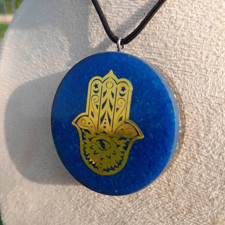 Orgonite Pendant Hand of Fatima with Shungite for wholesale by Mundo Orgon