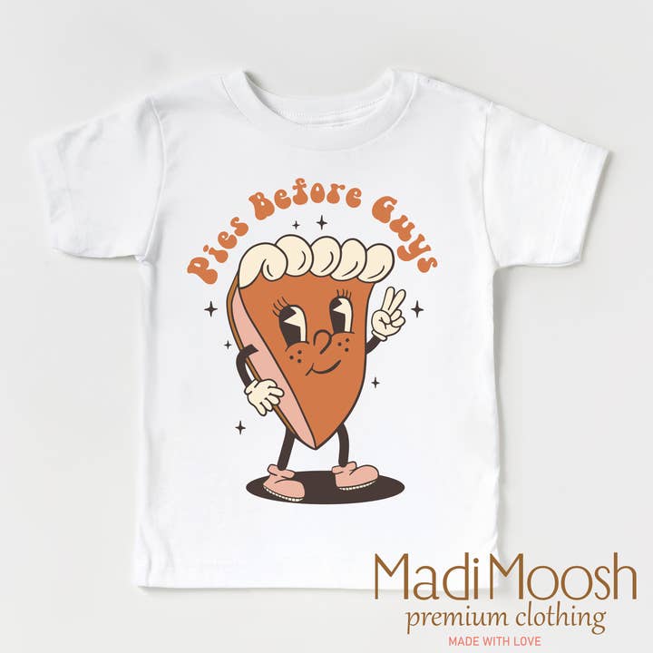 Madi Moosh - Vente T-shirt sérigraphié – enfant - Chemise de Thanksgiving Pies Before Guys - T-shirt Pumpkin Pie3