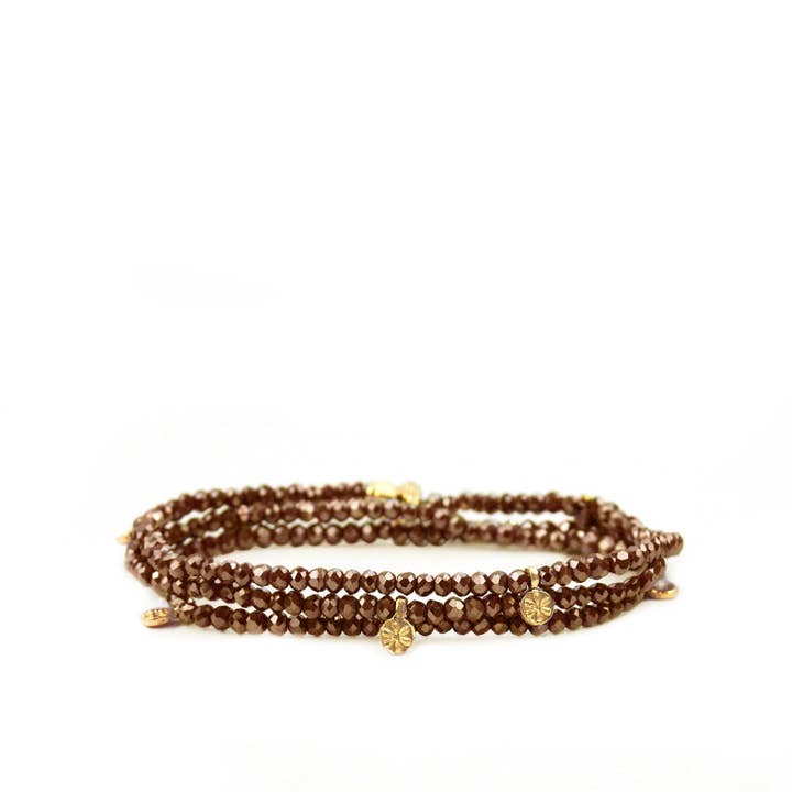 Marlyn Schiff - Wholesale Beaded Bracelet - mini disc stretch wrap