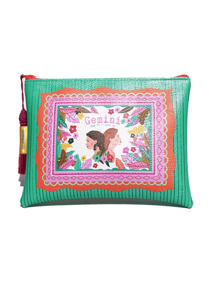 Gemini make-uptasje van veganistisch leer voor wholesale door Lousurfacepattern