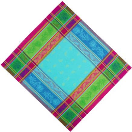 Mierco European Linens - Vente Serviettes de table en tissu - Serviettes en jacquard français - Cezanne Turquoise