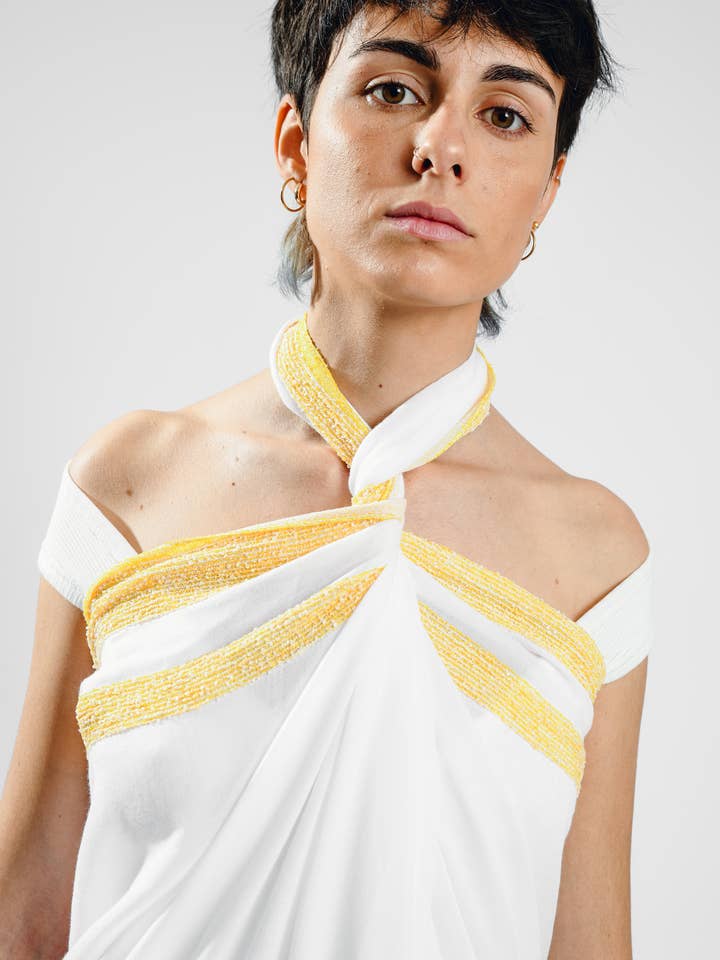 Textile-machined cotton blend scarf or sarong for wholesale by Abstract