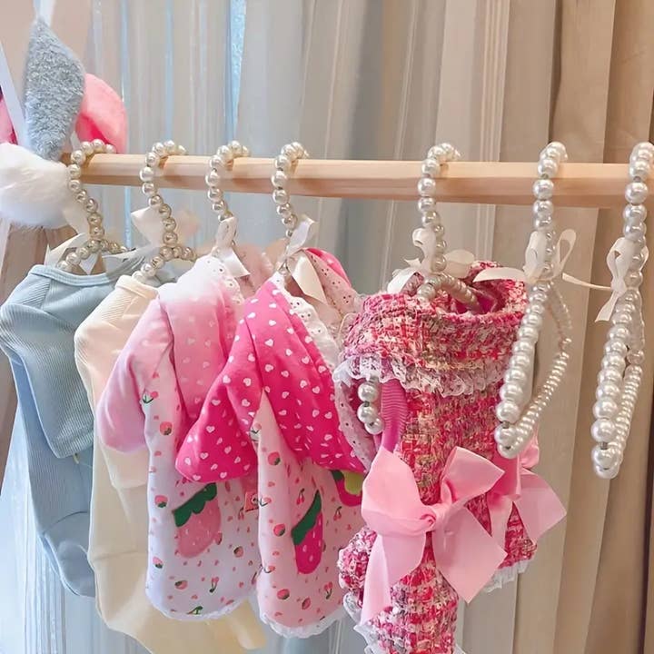 All Little Cute Things - Wholesale Pet Dress - Dog - Dog Dress Hanger with Pearls, vet groomer pet store coutureÂ
