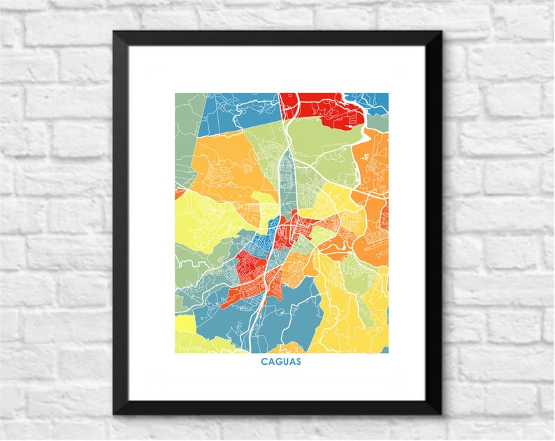 Juanita's Adventures - Wholesale Art Print - Juanitas Caguas Map Print3