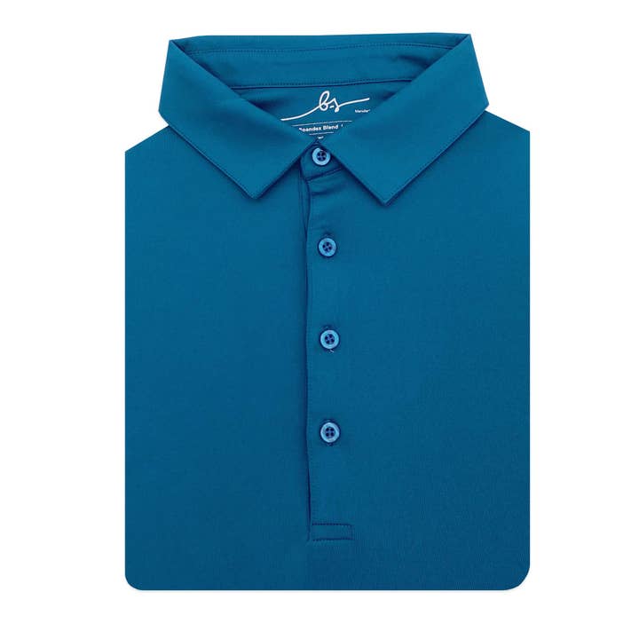Chemise de golf à quatre boutons « Bleu nautique » pour la vente par Boston Scott Golf Apparel