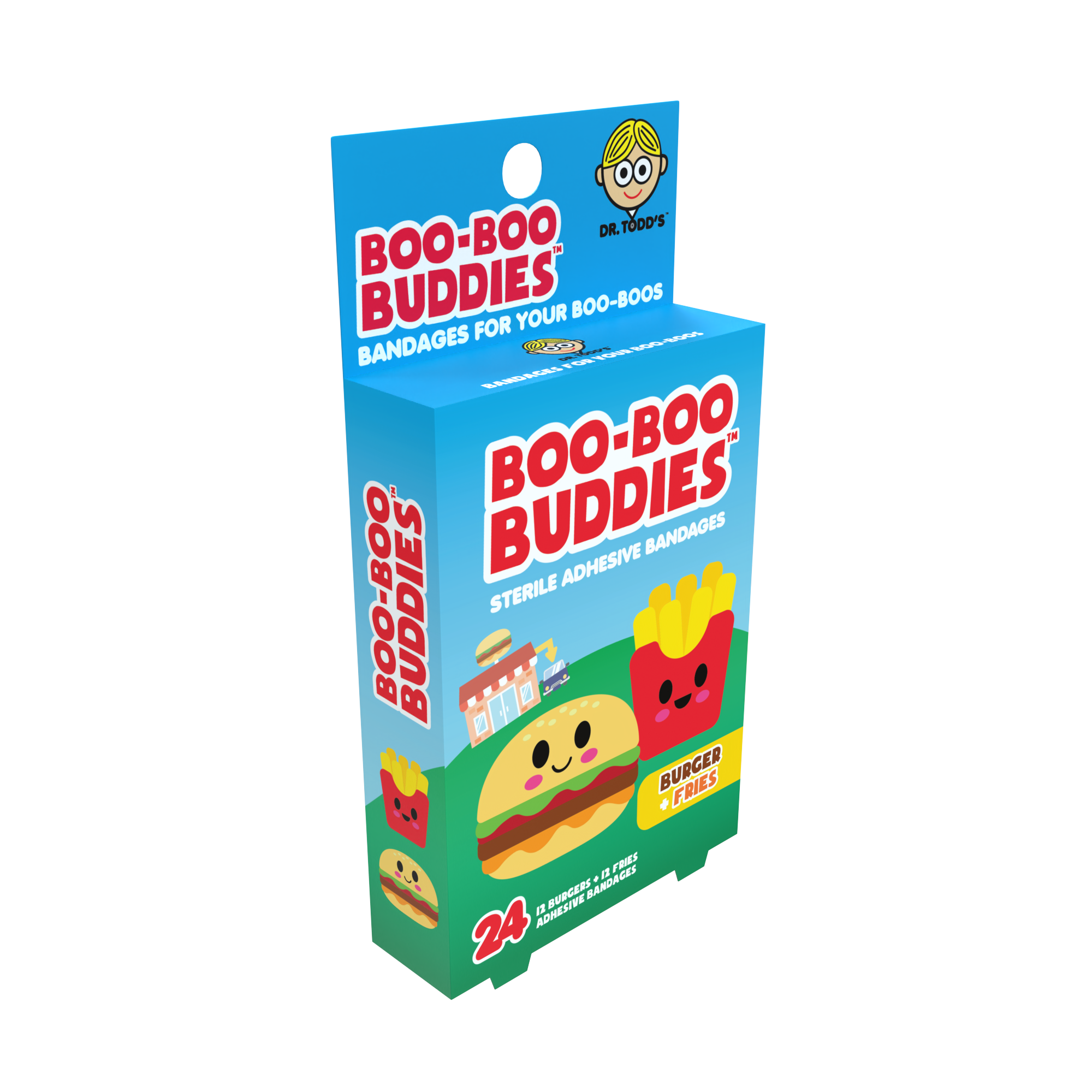 Boo Boo Buddies - Wholesale Bandaids/Bandages - Burger &n Fries Bandages 24 Ct. Dr. Todd’s Boo Boo Buddies®3