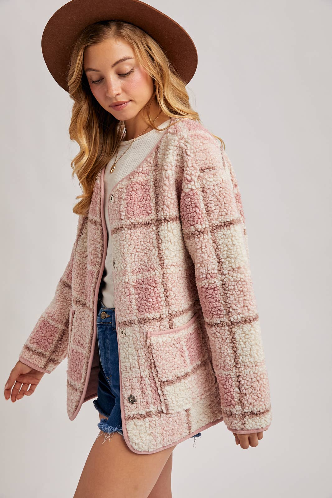 Bluivy – wholesale Jacket – Women's – SNAP BUTTON UP ROUND NECK JACKET5