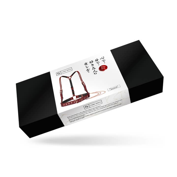 Liebe Seele - Wholesale Sex Toy - Wine Red Leather Body Harness and Rose Gold Hardware2