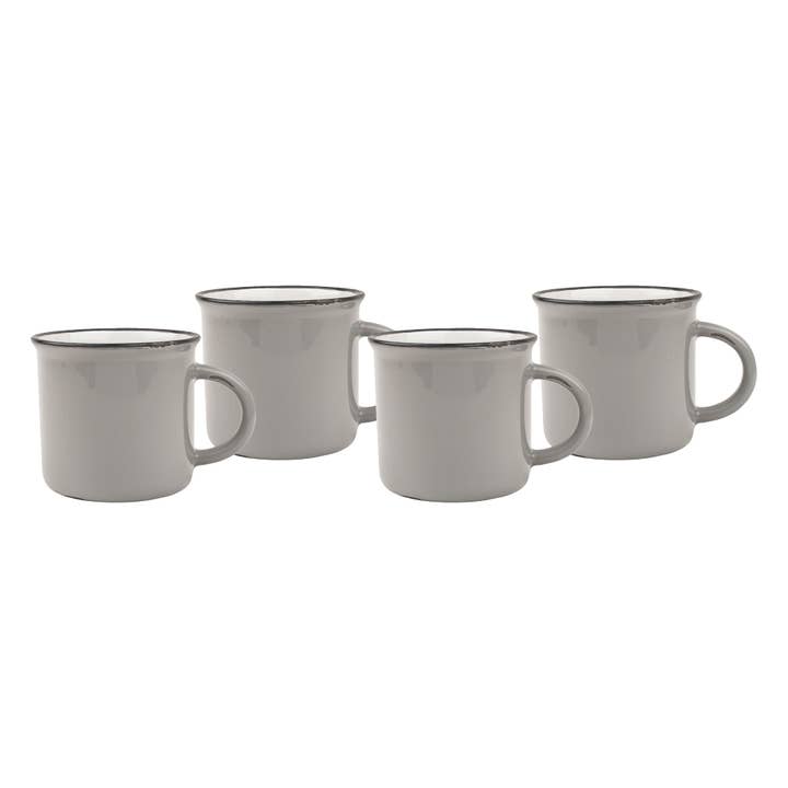 Tinware Collection Light Grey Mugs, Set of 4 for wholesale by Canvas Home
