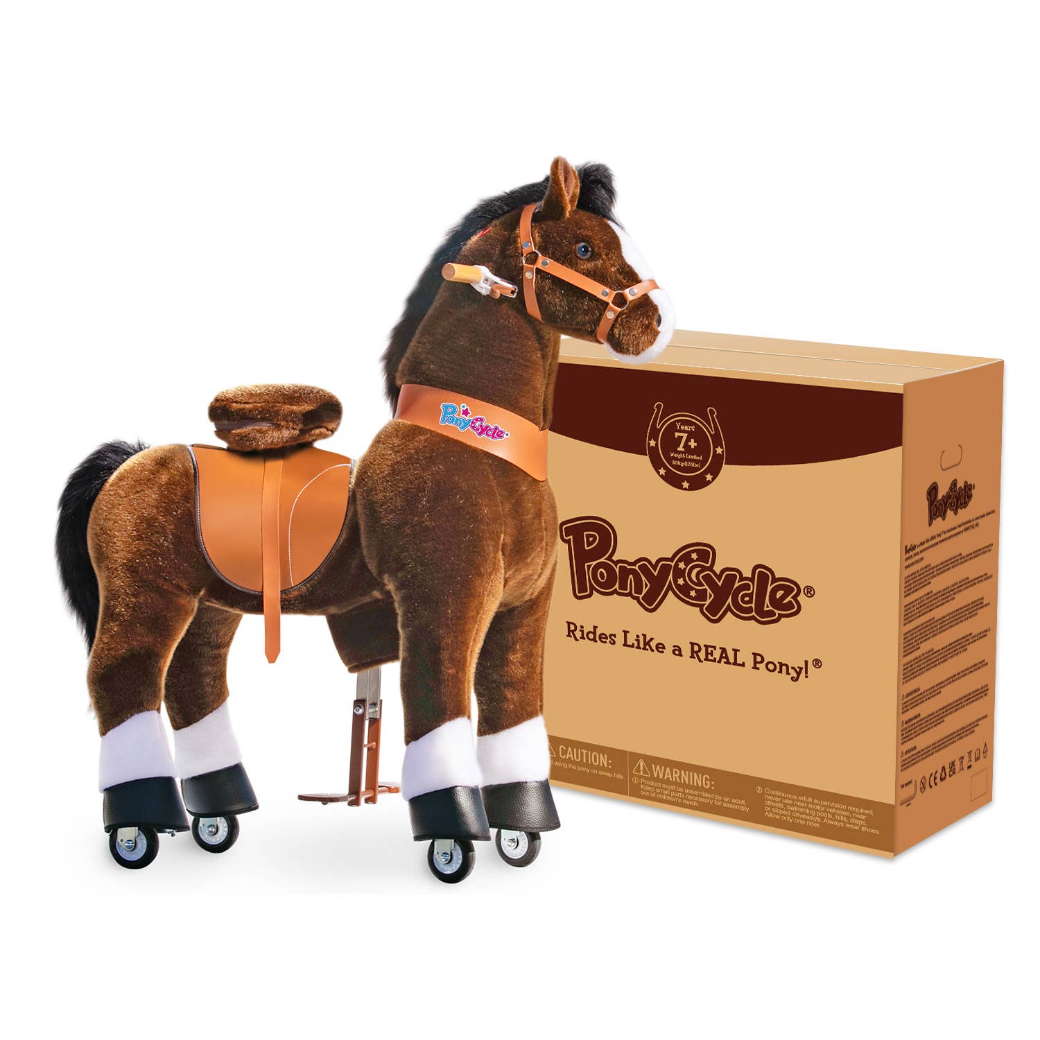PonyCycle - Wholesale Rocking Horse - Kids - PonyCycle Ride-On Chocolate Brown Horse | Plush Riding Toy4