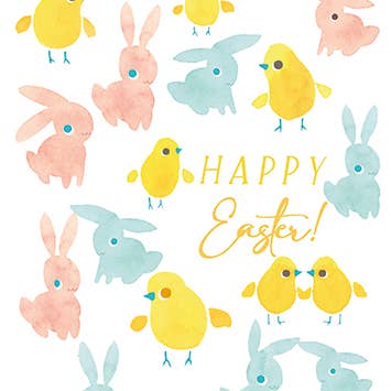 SPRING BABIES EASTER GREETING CARD 4.5 x 6.25" for wholesale by Calypso Cards LLC