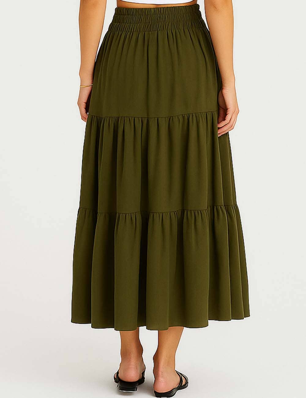 Sweetkama - Wholesale Skirt - Women's - Ladies Boho Elastic Waist Ruched Drawstring Skirt27