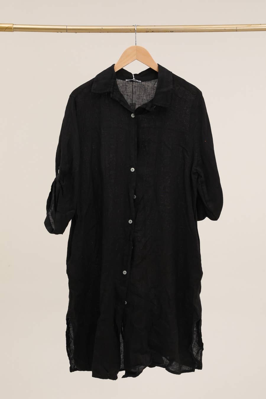 la maison des fibres naturelles - Venta al por mayor Vestido - Mujer - Vestido camisa de lino 100 % con botones, largo medio26