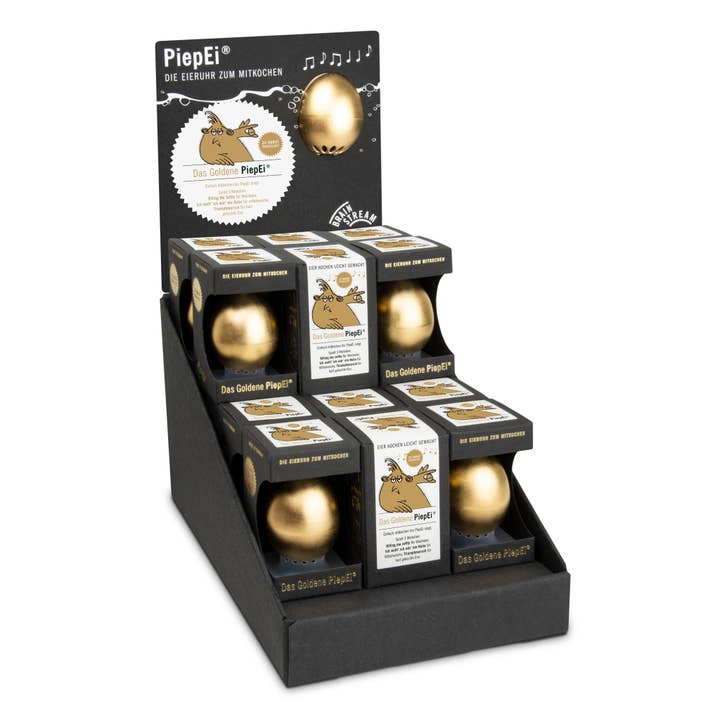 Goldene Beepei display/18 bitar/smart äggtimer för wholesale av Brainstream