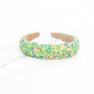 Golden Thread - Wholesale Fashion Headband - Women's - Green Sprinkle Headband0