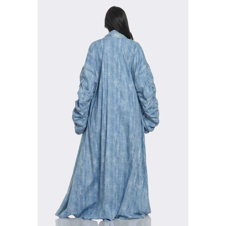 DENIM MAXI-DENIM-MANTEL MIT STAUBWEDEL für den Großhandel auf Faire