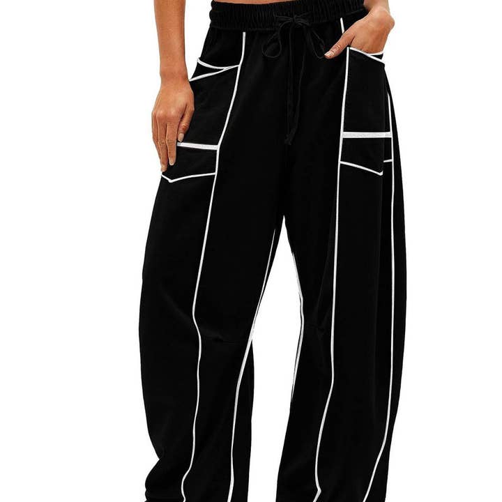 Dipped Shop – Engroshandel Bukser - Dame – Enkle bukser med snøre i midten af taljen DP25F547