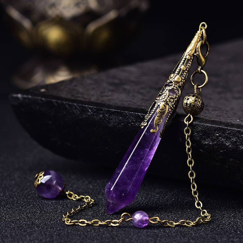 Gemcohub – Großhandel Spiritueller Stein/Kristall – Buntes Pendel aus natürlichem Kristallstein in Hexagon-Form36