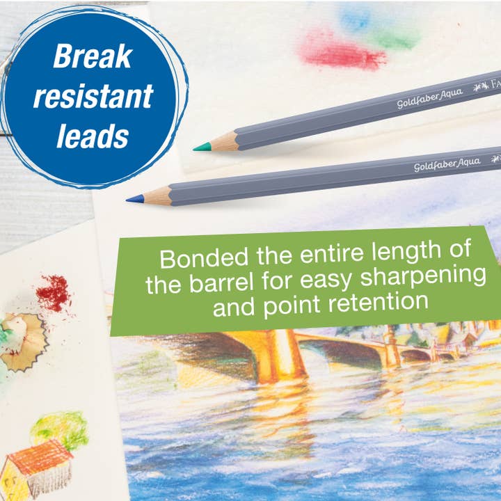 Faber-Castell / Creativity for Kids - Wholesale Colored Pencil - Goldfaber Aqua Watercolor Pencils, Tin of 12