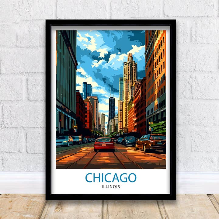 Reisposter Chicago voor wholesale door InkNPrintz
