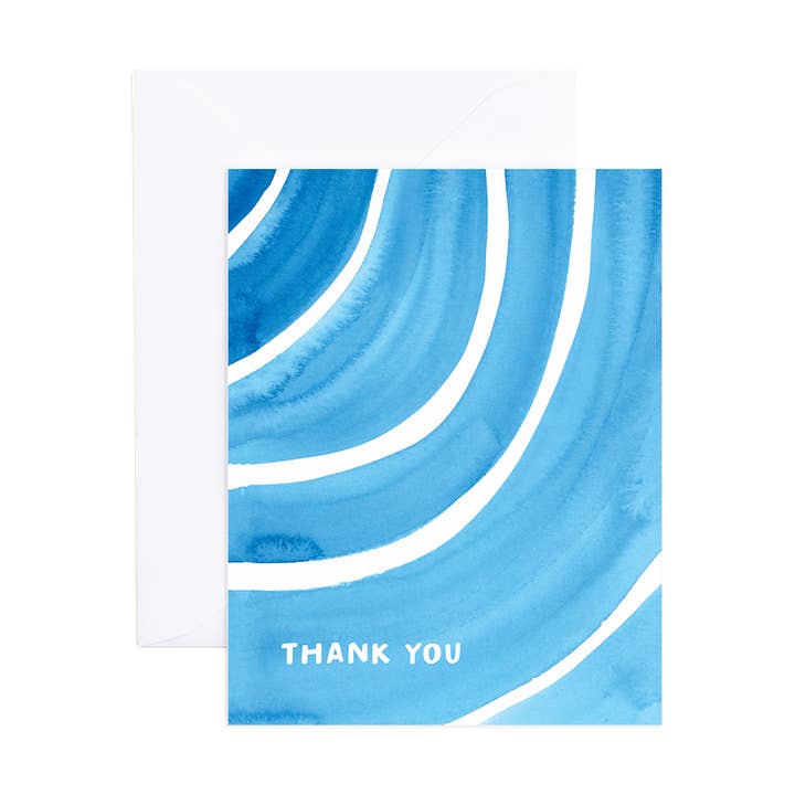 Carte de vœux de remerciement Todd Blue Watercolor pour la vente par Evergreen Summer