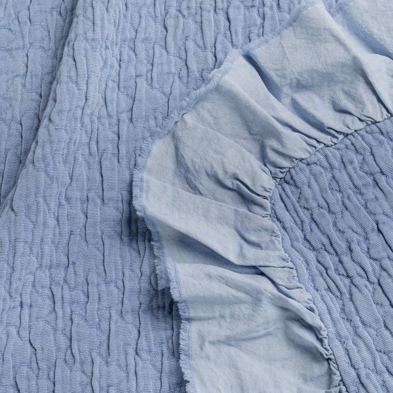 UNOCASADESIGN - Wholesale Deken - Vigo Stonewashed katoenen sprei met ruches9