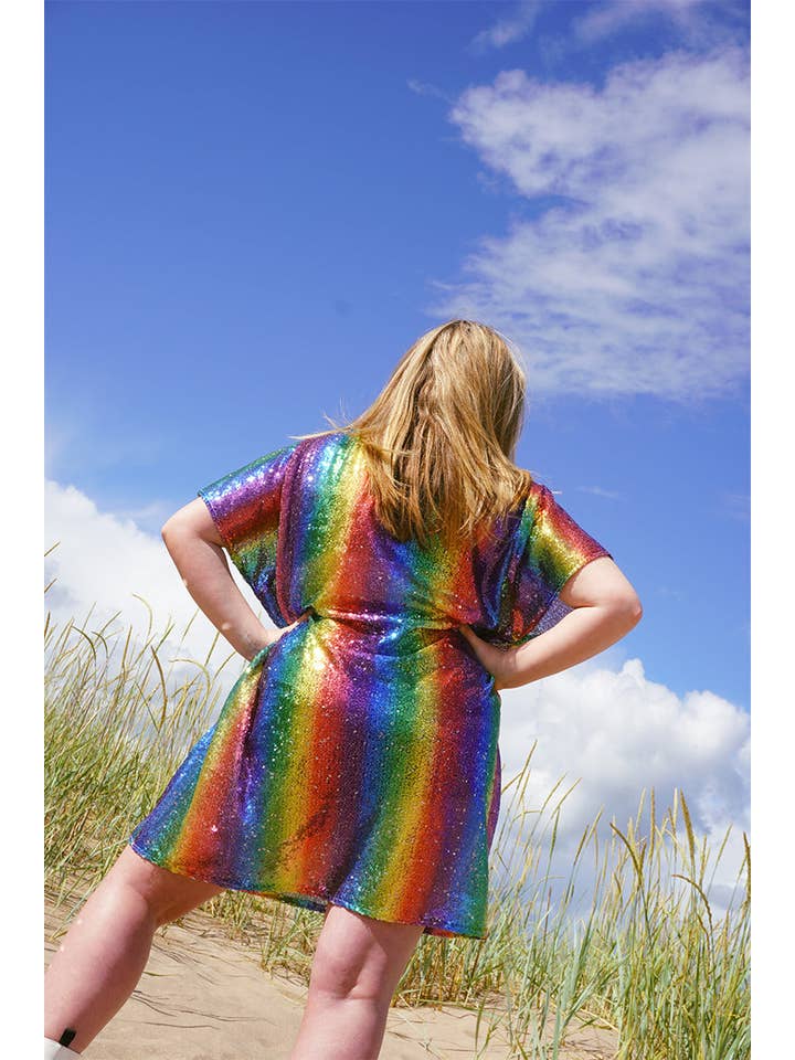 Isolated Heroes - Wholesale Dress - Women's - Pastel Neon Rainbow T-Shirt Dress