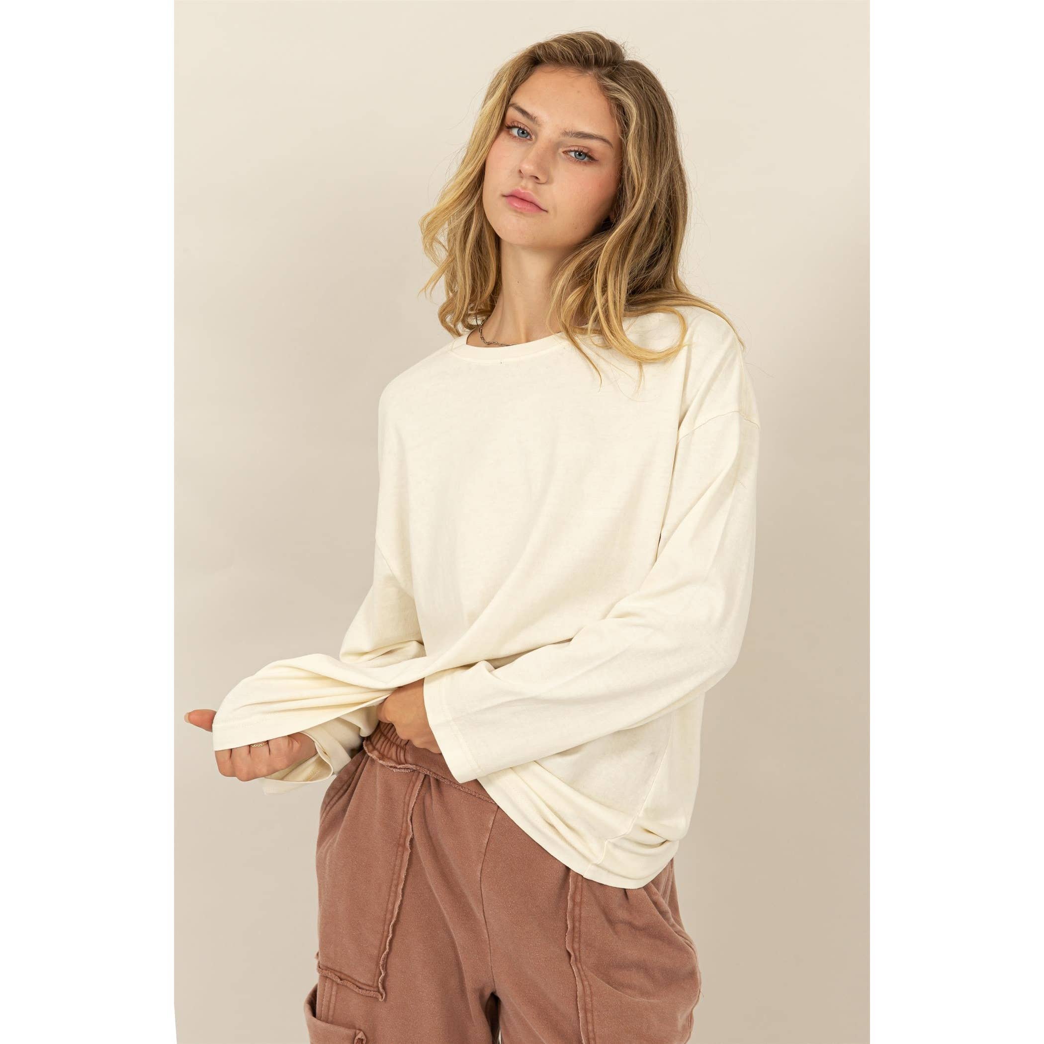 HYFVE - Wholesale Shirt - Women's - Oversized Crew Neck Long Sleeve Tee10