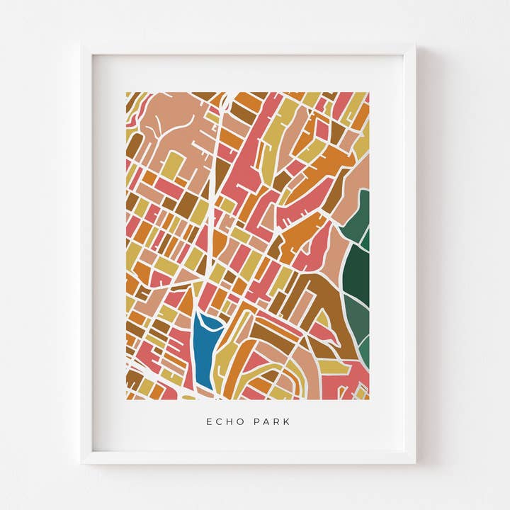Echo Park Wall Art Minimalistische und farbenfrohe Landkarte für den Großhandel von Faraway Places Paper