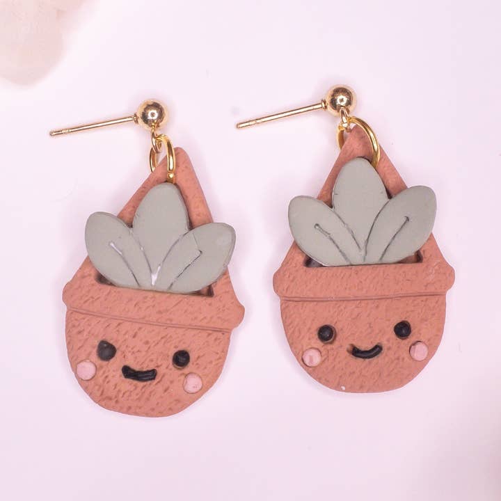 Happy Hanging Succulent Earrings for wholesale by Klaily