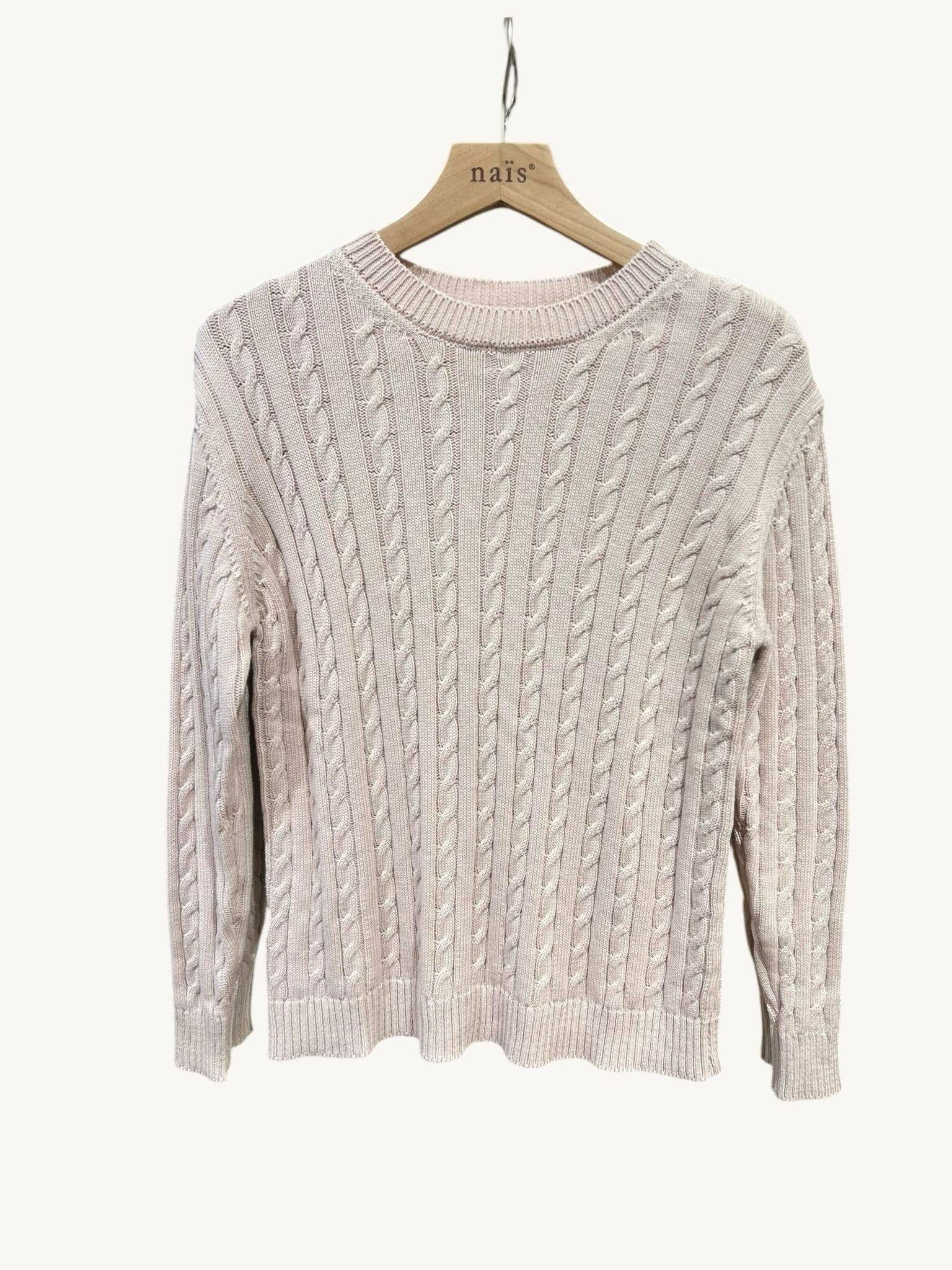 NAÏS PARIS – wholesale Pullovertröja - Dam – Tröja med rund hals och kabelstickning i 100 % bomull9