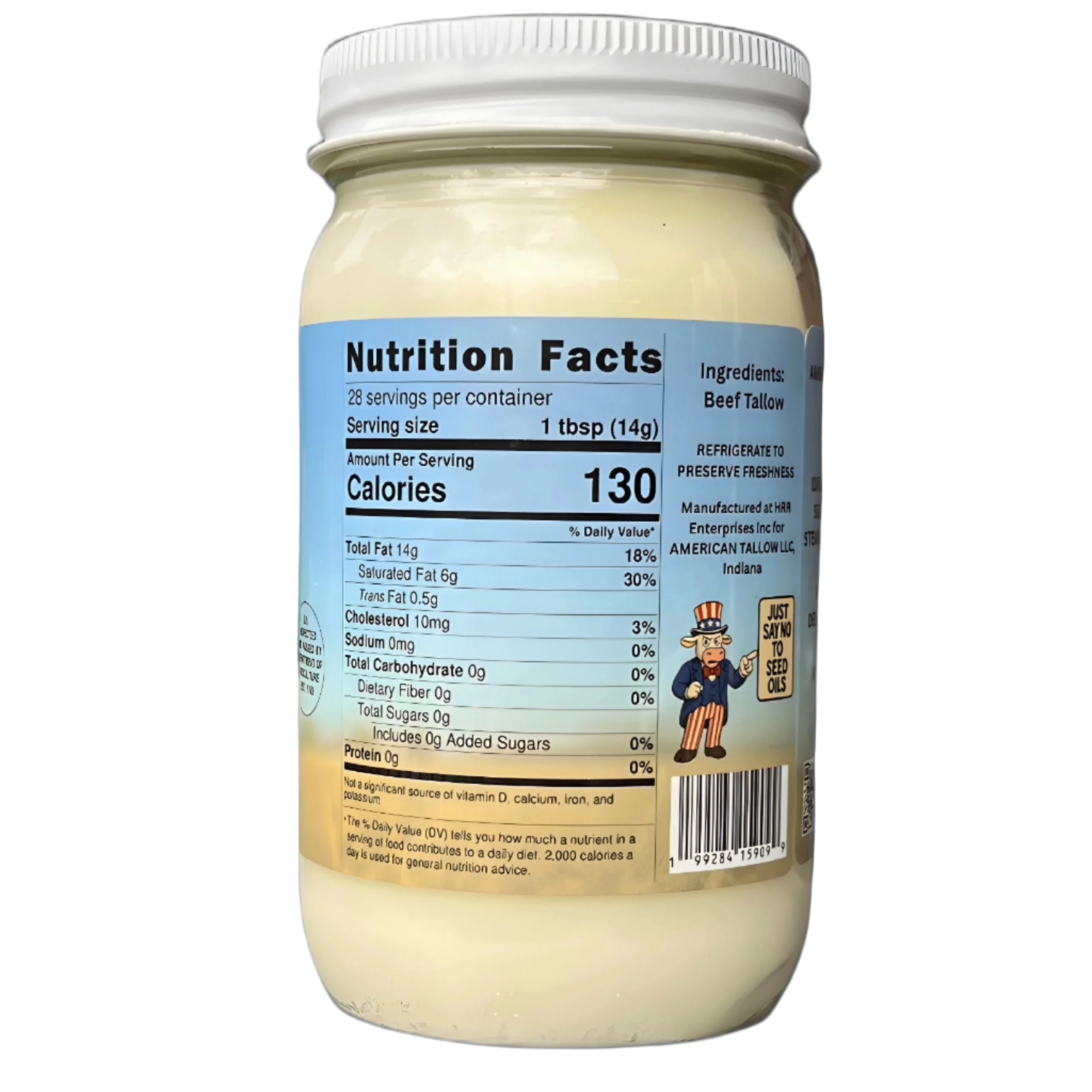 American Tallow - Wholesale Cooking Oil - Beef Tallow - 14 oz Jar1