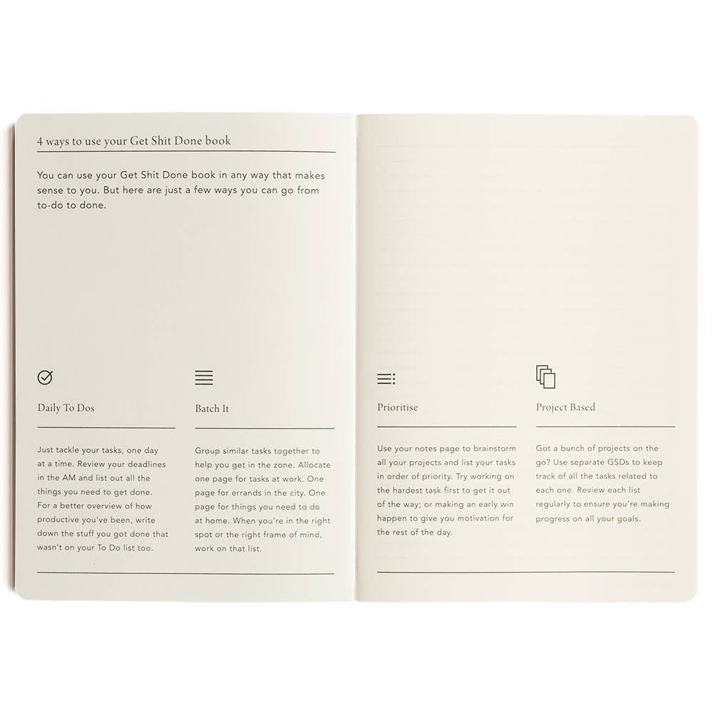 MOXON – wholesale Notebook – MiGoals | Get Shit Done Minimal A54