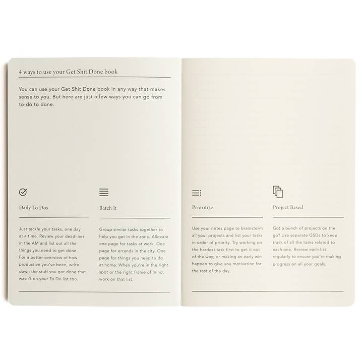 MOXON – wholesale Notebook – MiGoals | Get Shit Done Minimal A54