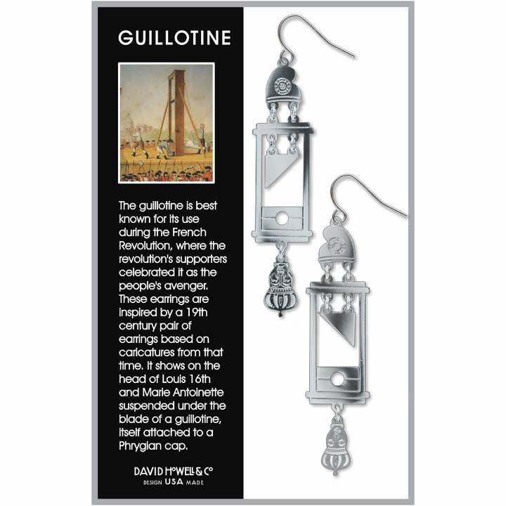 David Howell and Company - Wholesale Dangle Earrings - Guillotine Silver Earrings, MADE in USA1
