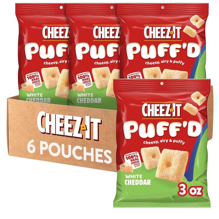Cheez-It Puff'd Single Serve White Cheddar 3oz 6/3oz for wholesale by L&F Universal Goods