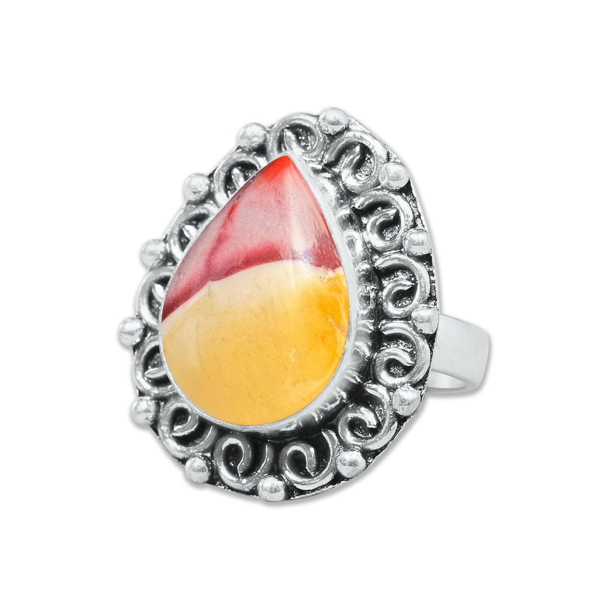 Handmade Jewels - Wholesale Cocktail/Statement Ring - Mookaite Jasper Rings – Handmade, Silver-Plated, Bold Earth Tones (Made to Order)13