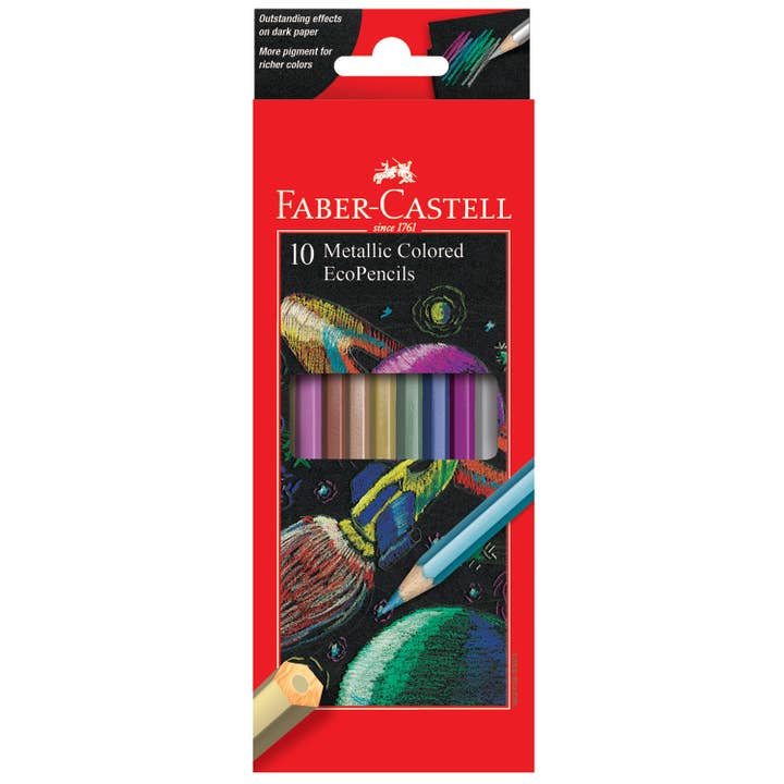 Faber-Castell / Creativity for Kids - Wholesale Colored Pencil - 10 Count Metallic Color Pencils Set for Kids EcoPencils