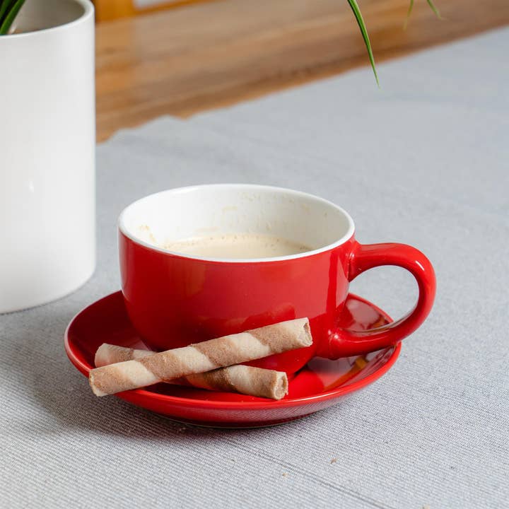 Rinkit Ltd - Wholesale Saucer - Argon Tableware Coloured Saucer for Cappuccino Cup - Red1