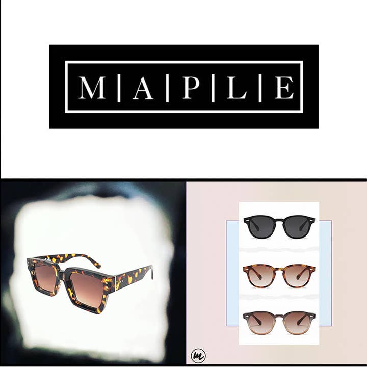 Maple Sunglasses (Walnut | Beechwood | Rosewood & Maplewood) - Wholesale Sunglasses - Women's - Lennox - Thick Cut Square Frame, in Bonfire or Black3