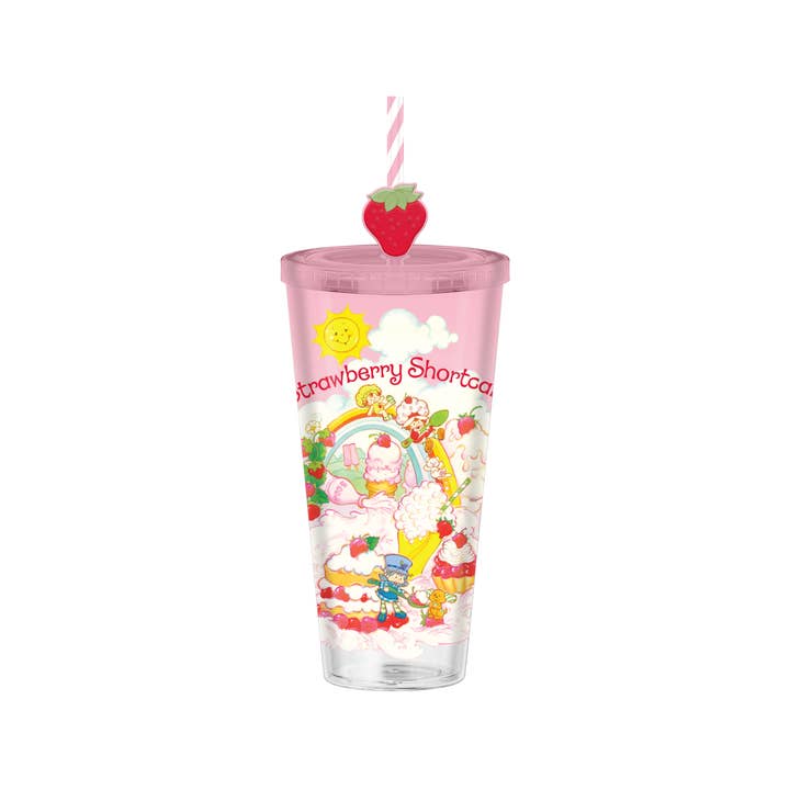 Silver Buffalo - Wholesale Drinking Glass/Cup - Strawberry Shortcake Sweet Dreams 24oz Cold Cup w/ Lid
