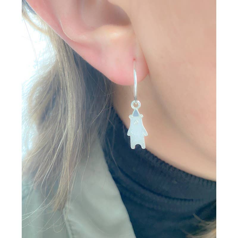 COM FORSA SL - Wholesale Individual Charm/Pendant - Sterling Silver 925 Polar Bear With Hat Pendant 7.5 X 15.5Mm2