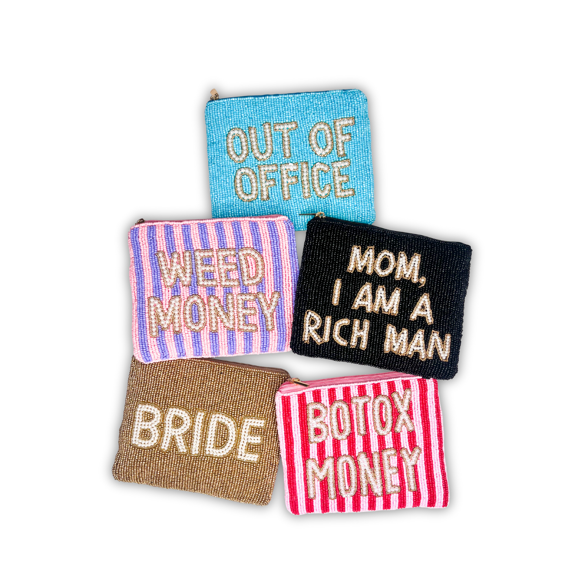 Brittyland - Wholesale Coin Purse - Women's - XL Beaded Coin Purse - Botox Money3