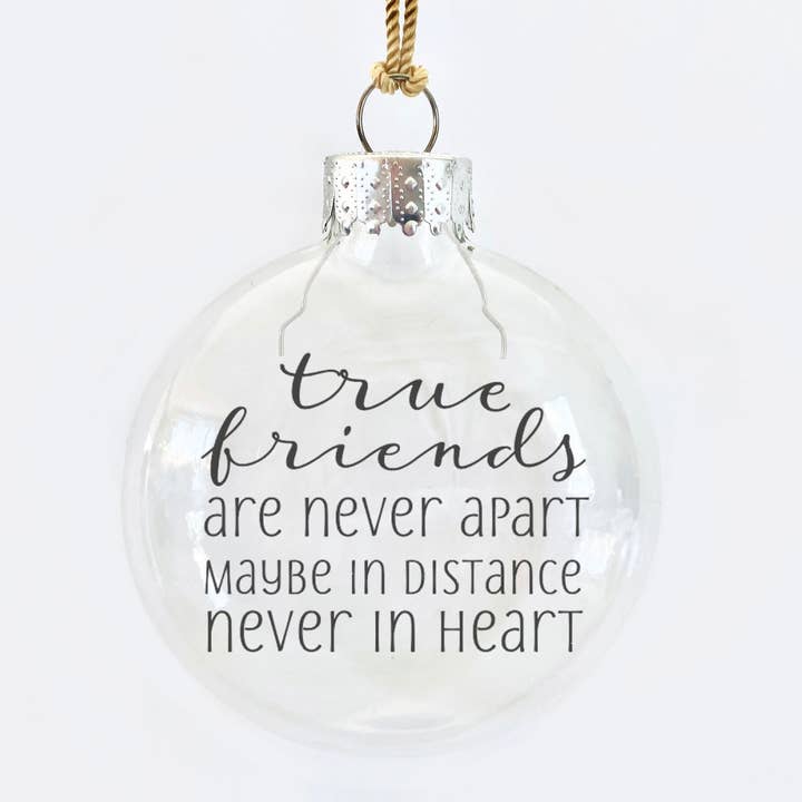 Skel & Co - Wholesale Ornament - True Friends Are Never Apart See-Through Glass Ornament