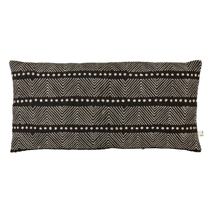 Almohada Bogolan Mud Cloth con rayas verticales 40 x 80 cm para venta al por mayor de MALAIKA