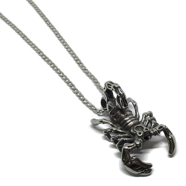 Scorpion Pendant Necklace | Gothic Zodiac Scorpio Jewelry for wholesale by Gifts From The Crypt