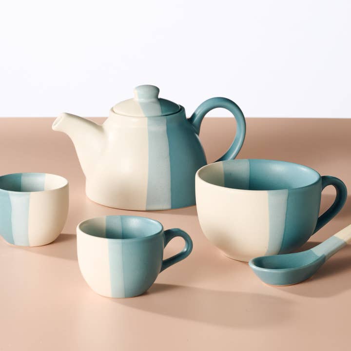 Ten Thousand Villages - Wholesale Tea Pot - Pheeka Striped Teapot