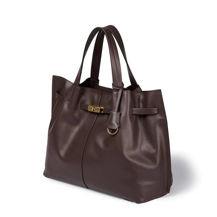 Moor Sveva Maxi leather handbag with organized interior and twist lock closure for wholesale on Faire2