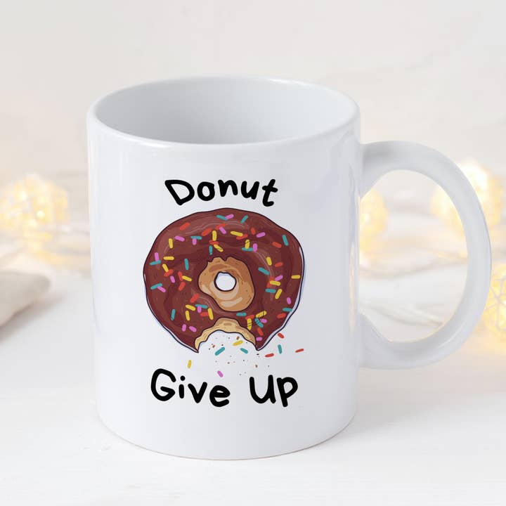 Sticker Bull - Venta al por mayor Taza - Taza de café Donut Give Up de 11 onzas